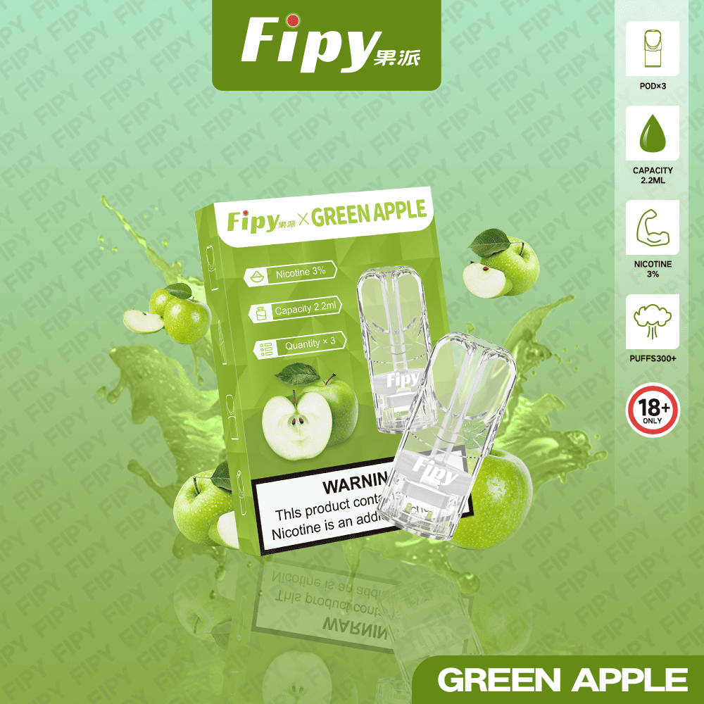 Fipy 果派 一代透明霧化彈｜青蘋果口味・一代通用煙彈