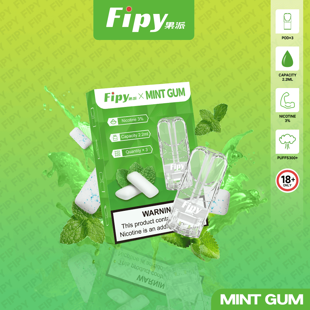 Fipy 果派 一代透明霧化彈｜薄荷口味・一代通用煙彈