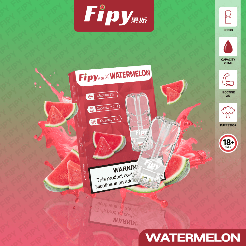 Fipy 果派 一代透明霧化彈｜西瓜口味・一代通用煙彈