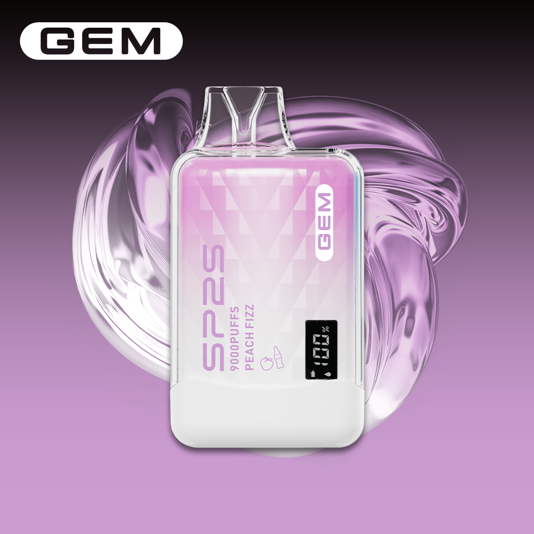 SP2 思博瑞 GEM 一次性電子煙｜蜜桃汽水口味・拋棄式電子菸・約 9000 口・數字屏顯示