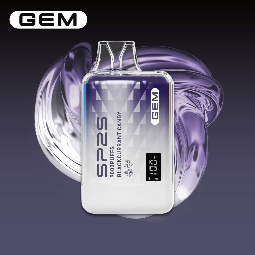 SP2 思博瑞 GEM 一次性電子煙｜黑佳崙糖果口味・拋棄式電子菸・約 9000 口・數字屏顯示