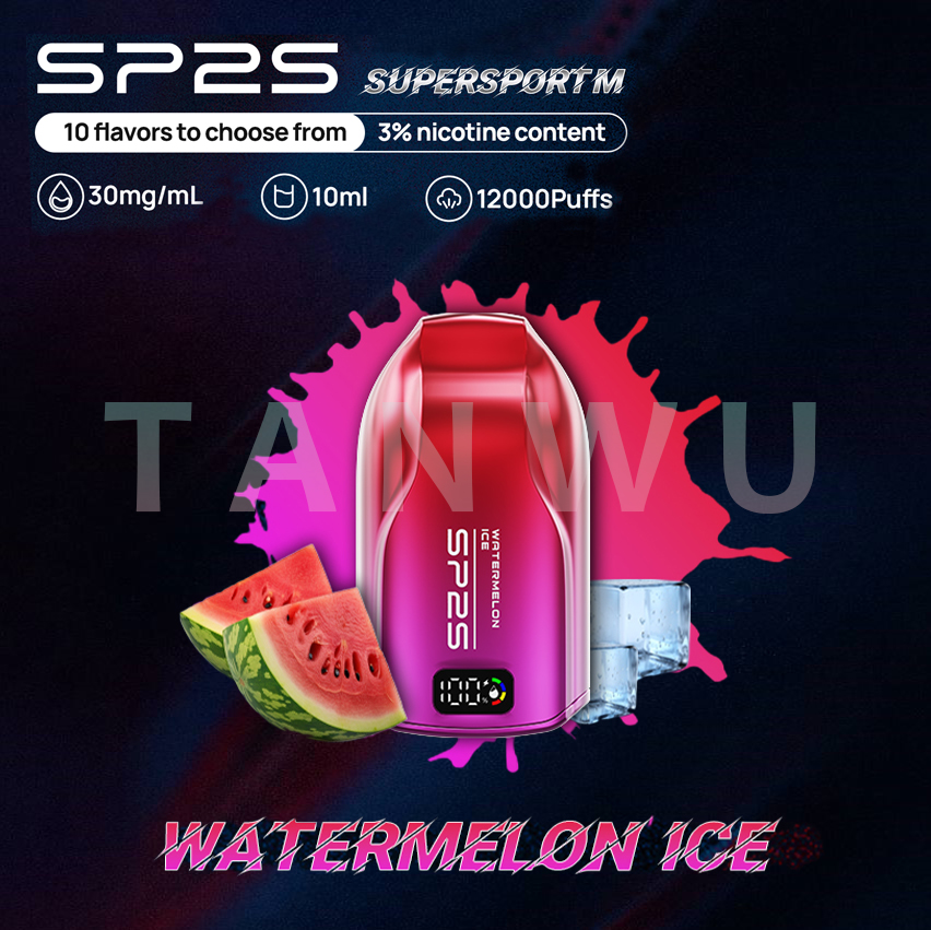 SP2 思博瑞 Supersport M 一次性電子煙｜西瓜冰口味・澳洲版・約 9000 口・拋棄式電子菸
