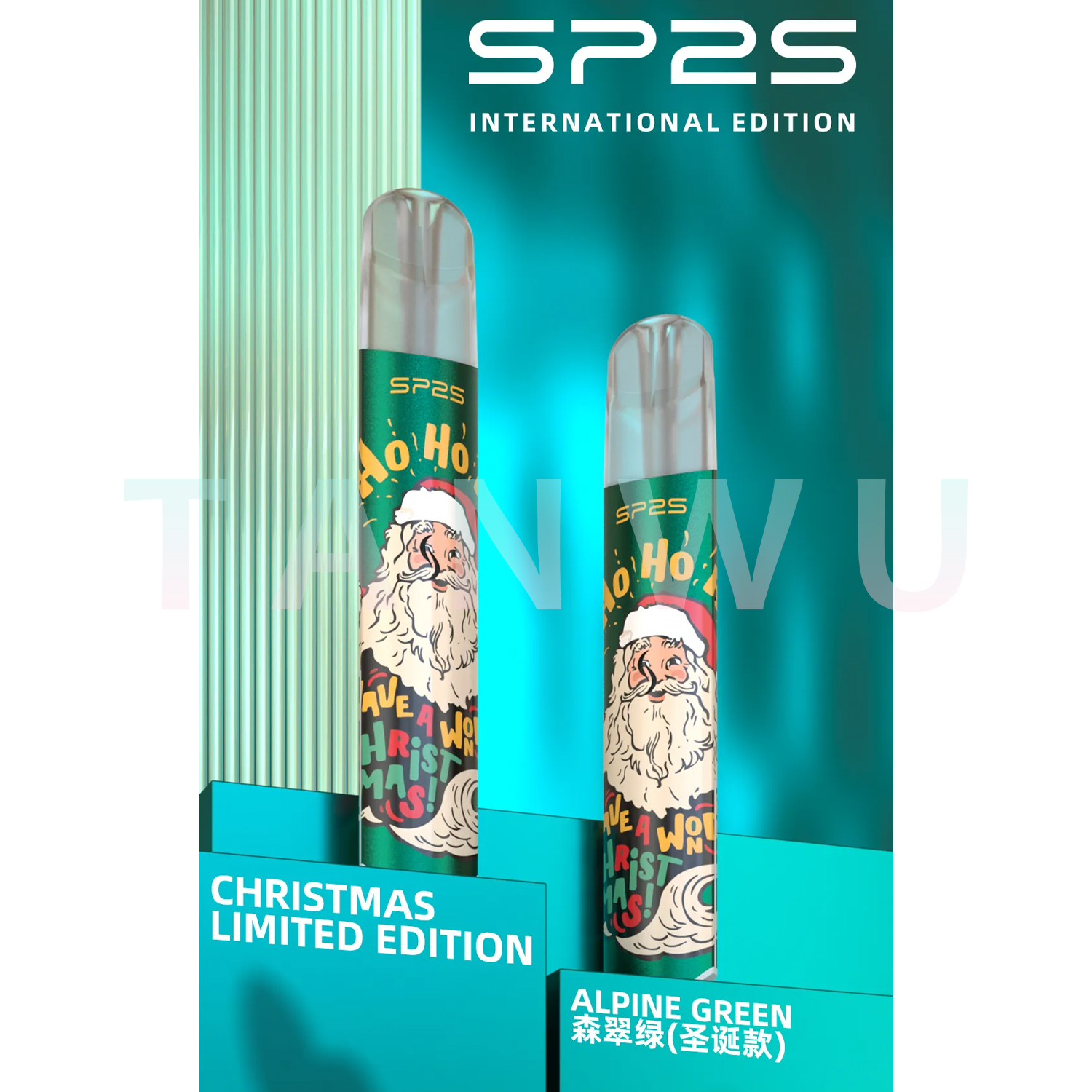 SP2 思博瑞 Legend S 鈦色聖誕版 一代通用電子煙主機｜聖誕森翠綠・強力性能霧化桿