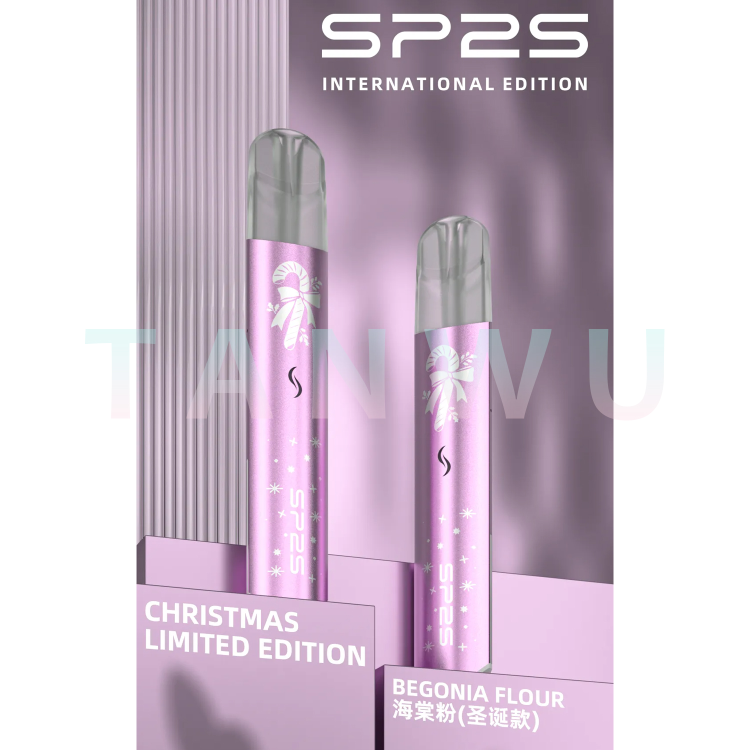 SP2 思博瑞 Legend S 鈦色聖誕版 一代通用電子煙主機｜聖誕海棠粉・強力性能霧化桿